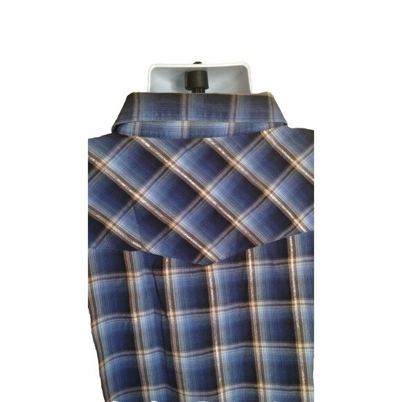 Wrangler Western Shirt Mens 2XL Pearl Snap Cowboy Rodeo Plaid Long Sleeve - Picture 7 of 8